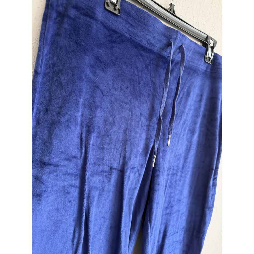 Juicy Couture Sleepwear OG Bling Indigo Velour Track Pant Womens L Y2K Bratz - Picture 2 of 6